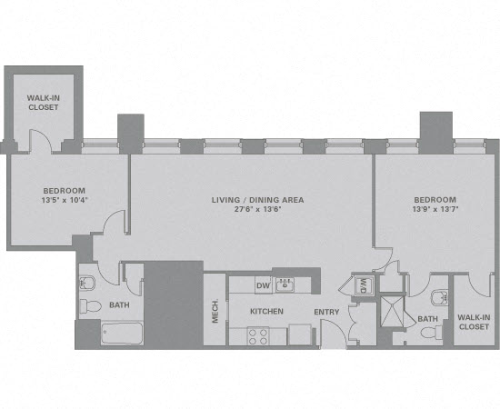 Floorplan for Apartment #04-305, 2 bedroom unit at Halstead Haverhill